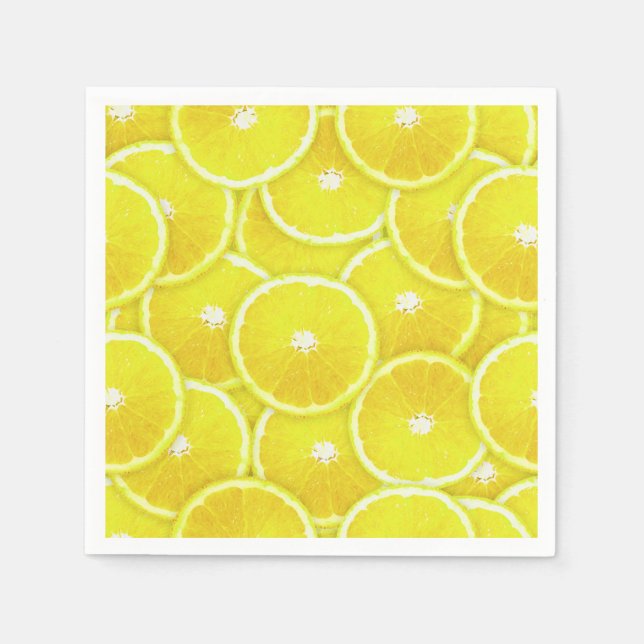 Lemon Slices Digital Montage Napkin (Front)