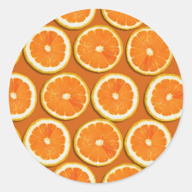 Lemon Slices Pattern Classic Round Sticker (Front)