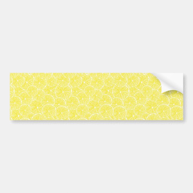 Lemon slices pattern design bumper sticker (Front)