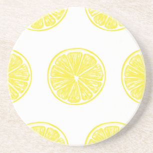 Lemon slices pattern design coaster