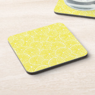 Lemon slices pattern design coaster