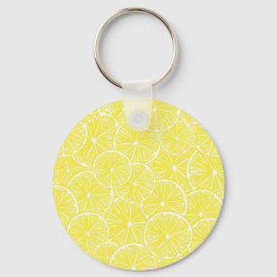Lemon slices pattern design key ring
