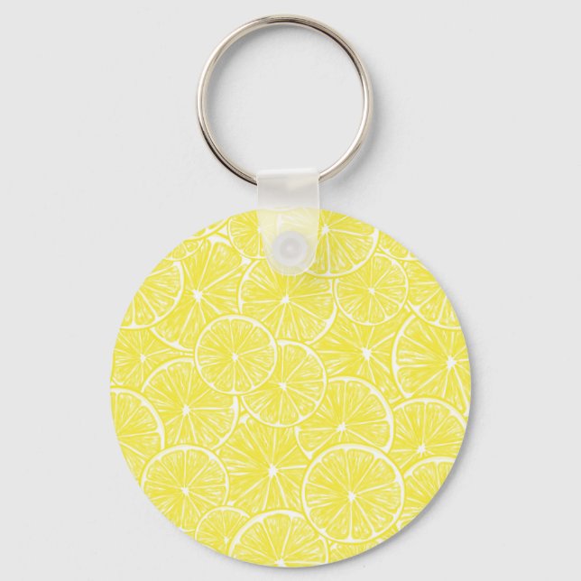Lemon slices pattern design key ring (Front)