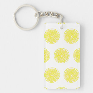 Lemon slices pattern design key ring