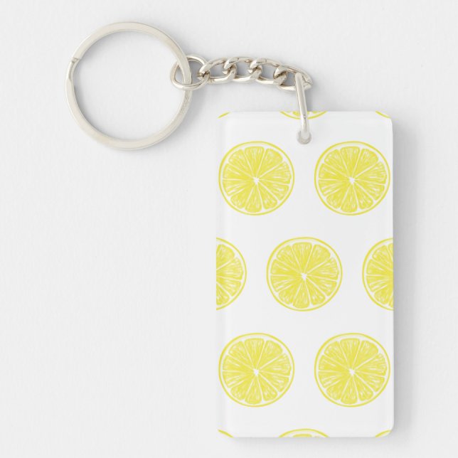 Lemon slices pattern design key ring (Front)