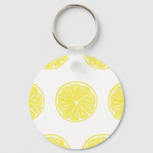 Lemon slices pattern design key ring