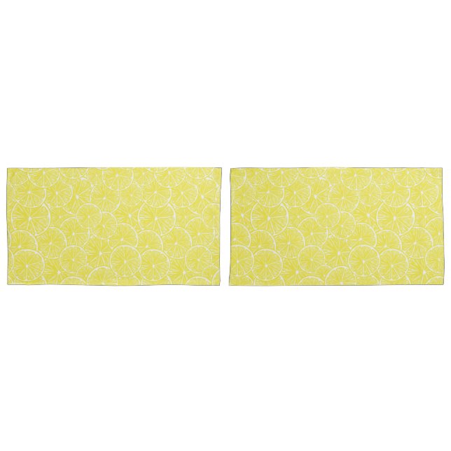 Lemon slices pattern design pillowcase (Front-Set)