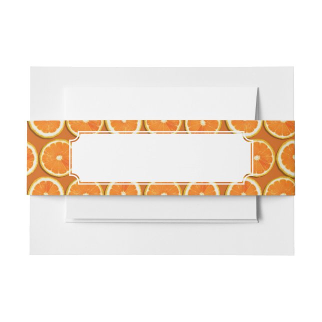 Lemon Slices Pattern Invitation Belly Band (Front Example)