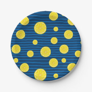 Lemon slices pattern paper plate