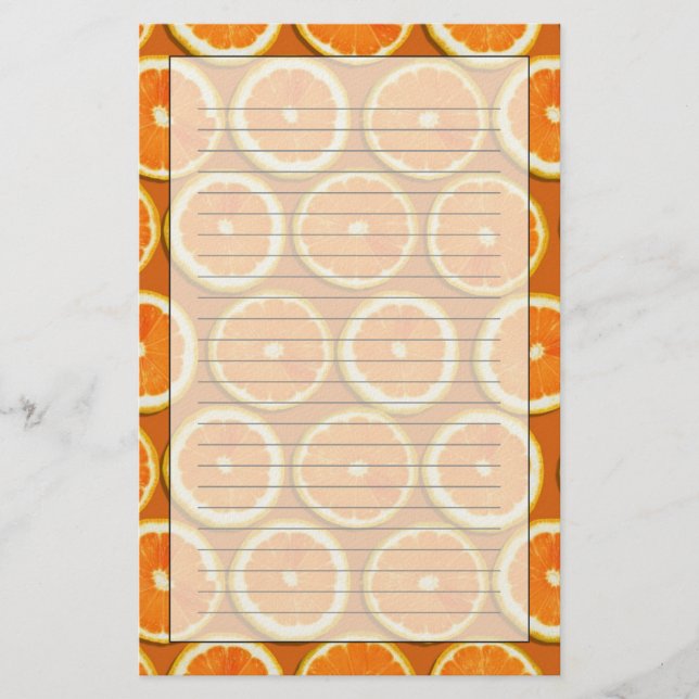 Lemon Slices Pattern Stationery (Front)