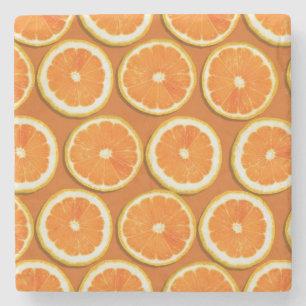 Lemon Slices Pattern Stone Coaster