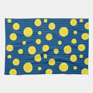 Lemon slices pattern tea towel
