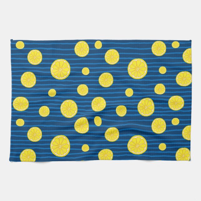 Lemon slices pattern tea towel (Horizontal)