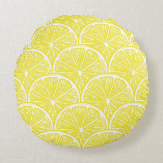 Lemon slices round cushion (Front)