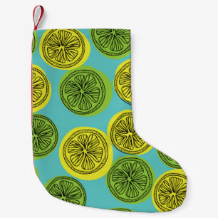 Lemon slices vintage illustration. small christmas stocking