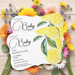 Lemon Slices Watercolor Illustration Holiday Card