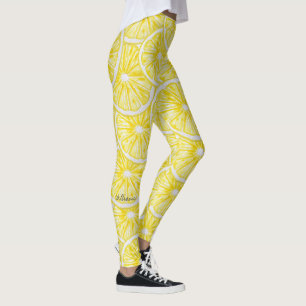 Lemon Slices Watercolor Pattern Leggings
