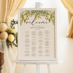 Lemon Sorrento Mediterranean Wedding Seating Plan Poster