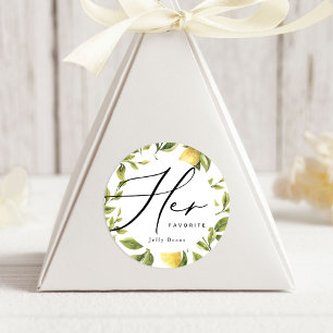 Lemon Sorrento Wedding Her Favourite Favour  Classic Round Sticker