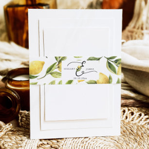 Lemon Sorrento Wedding Invitation Belly Band