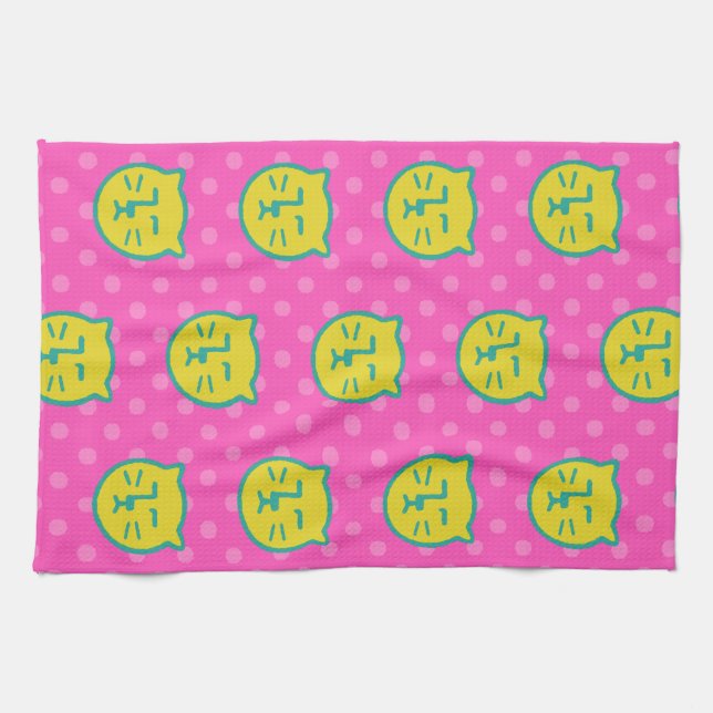 Lemon Spicy Cat Tea Towel (Horizontal)