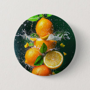 Lemon Splash 6 Cm Round Badge
