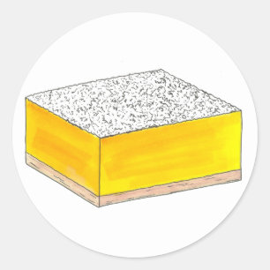 Lemon Square Bar Pastry Dessert Bake Sale Bakery Classic Round Sticker