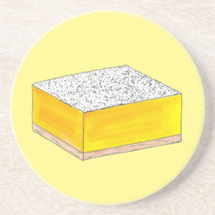 Lemon Square Bar Pastry Dessert Bake Sale Bakery Coaster