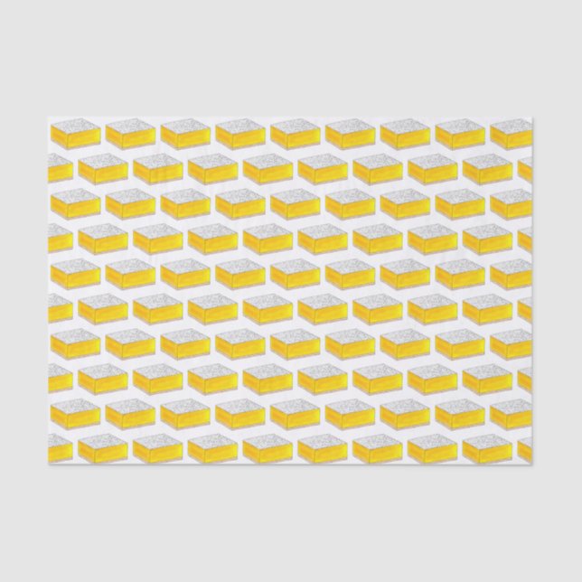 Lemon Square Bar Pastry Dessert Bake Sale Yellow Tissue Paper (Front)
