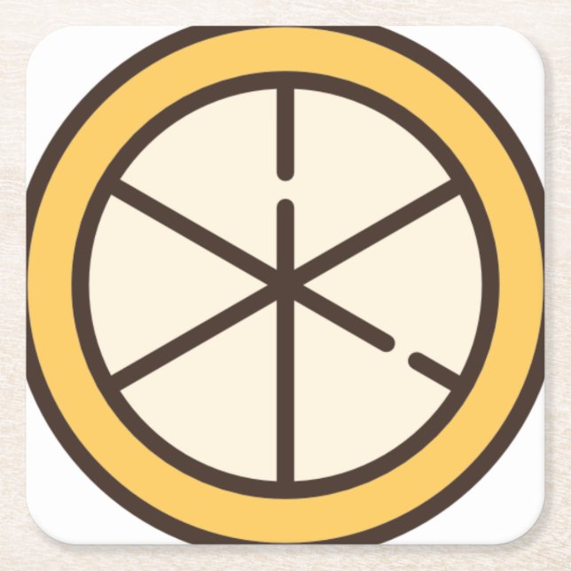 lemon square paper coaster (Front)