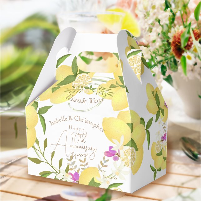 Lemon Squeeze Anniversary Thank You Favour Box (10th Anniversary Wedding 
Favor Box)