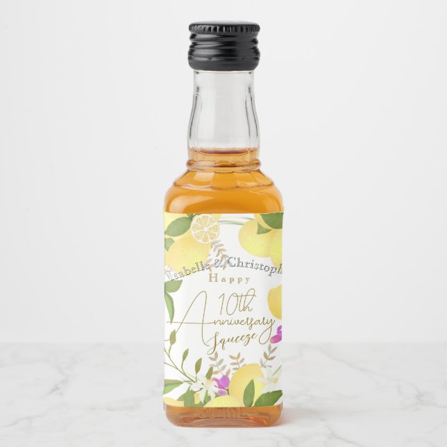 Lemon Squeeze  Liquor Bottle Label (Front)