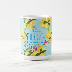 Lemon Squeeze Wedding Anniversary Blue Coffee Mug