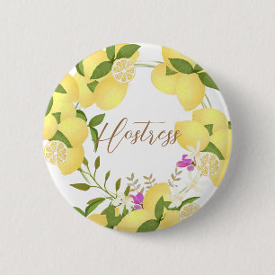 Lemon Squeeze White 6 Cm Round Badge