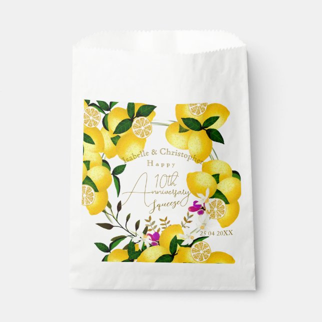 Lemon Squeeze White Favour Bags (Front)