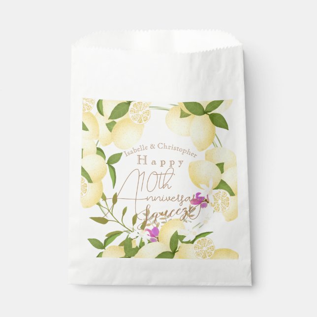 Lemon Squeeze White  Favour Bags (Front)