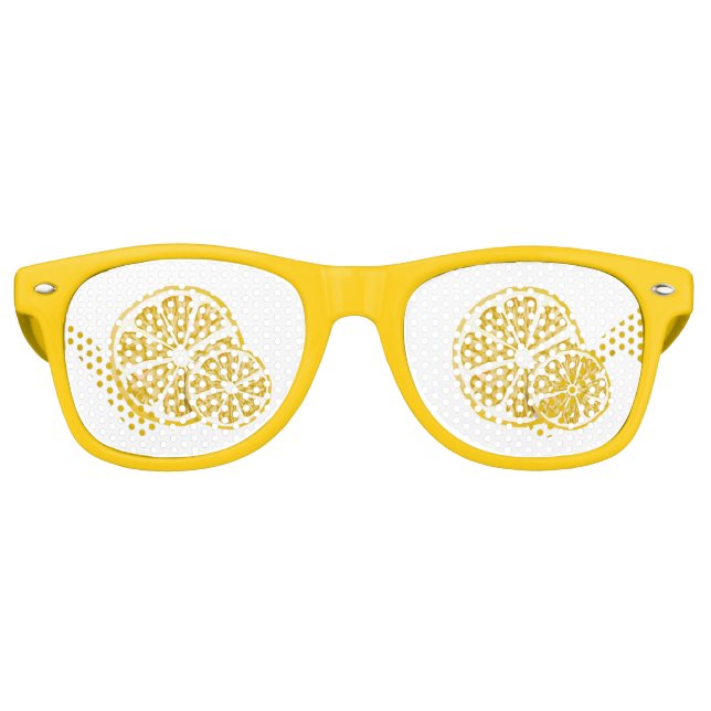 Lemon Squeeze White Retro Sunglasses (Front)