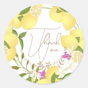 Lemon Squeeze White Thank You Sticker