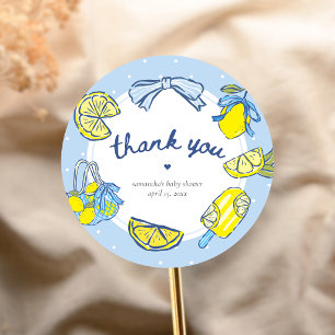 Lemon Squeeze You Baby Shower Classic Round Sticker