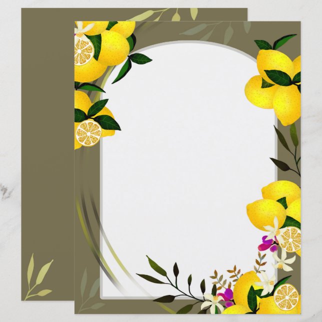 Lemon  Stationery Paper (Front/Back)