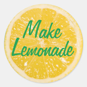Lemon Sticker. Make Lemonade. Classic Round Sticker