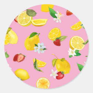 Lemon & Strawberry 1 Classic Round Sticker