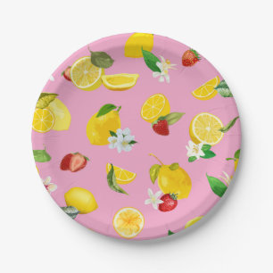 Lemon & Strawberry 1 Paper Plate