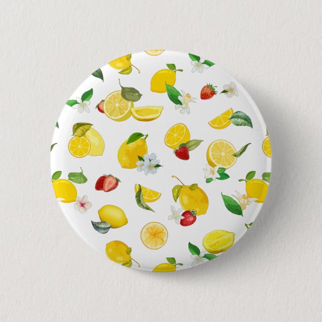 Lemon & Strawberry 2 6 Cm Round Badge (Front)