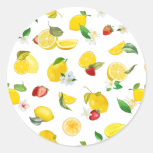 Lemon & Strawberry 2 Classic Round Sticker