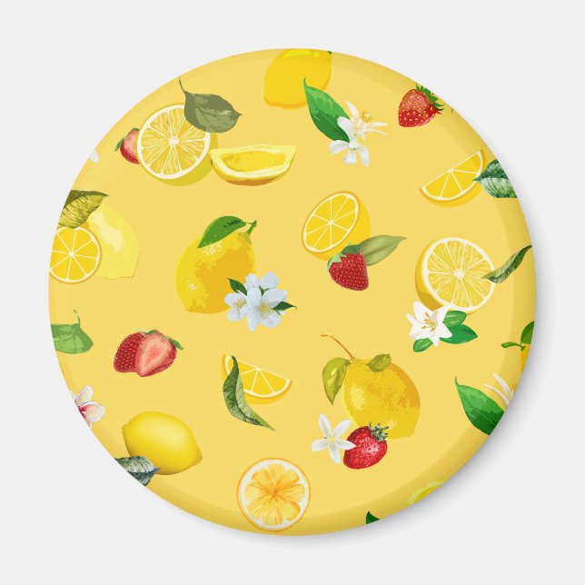 Lemon & Strawberry 3 Magnet (Front)