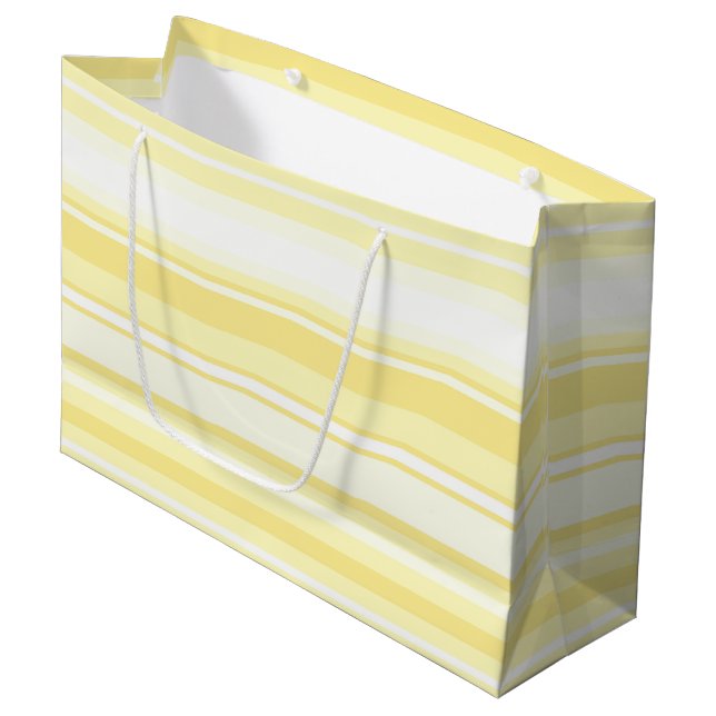 Lemon stripes large gift bag (Front Angled)