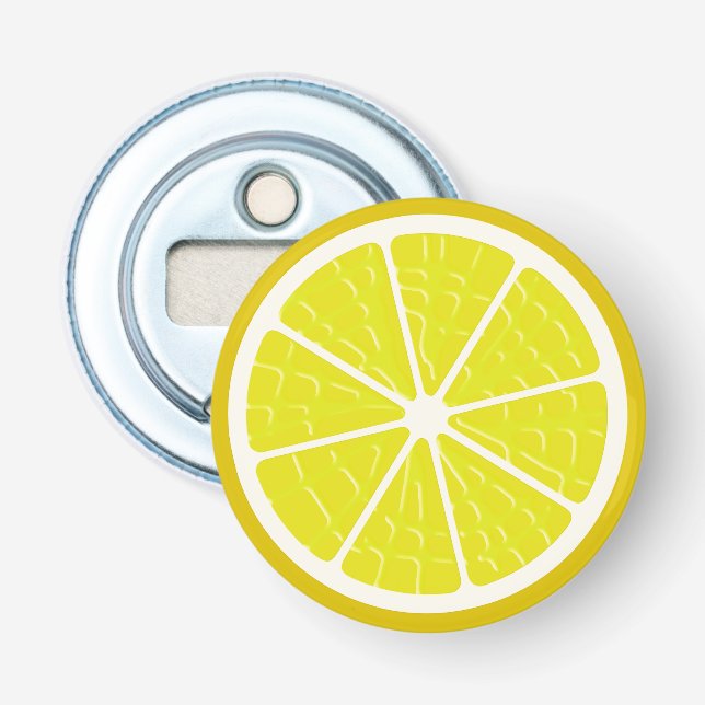 Lemon Stylised Fruit Slice Bottle Opener (Front)