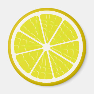 Lemon Stylised Fruit Slice Magnet