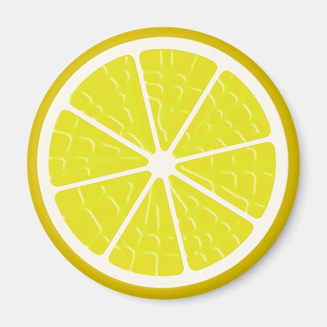 Lemon Stylised Fruit Slice Magnet (Front)